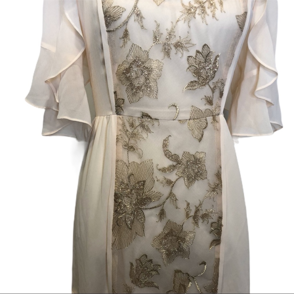 BCBG Max Azria Cream Ruffle Dress - Picture 6 of 8
